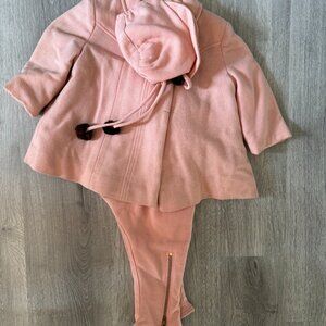 Vintage 1950's Kute Kiddies Winter Coat Suspenders Stirrup Pants & Hat Set